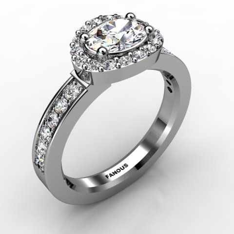 18k White Gold Engagement Ring 0.516ct - 0200717-18kw