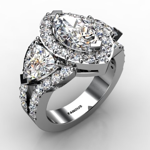 18k White Gold Engagement Ring 2.732ct - 1002104-18kw